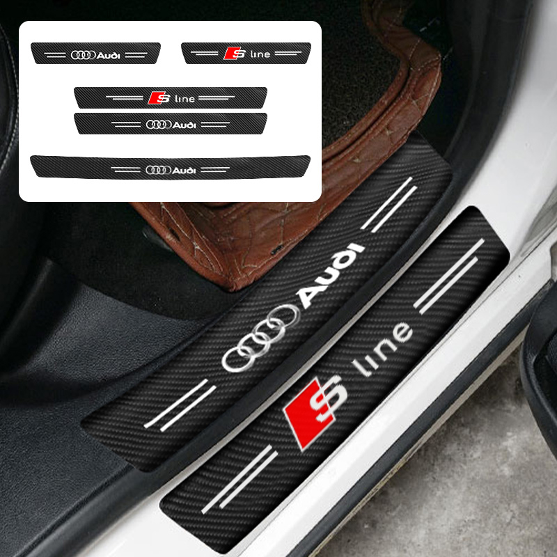 Crepe Pan Carbon - Autodeur dorpel beschermplaat decor carbon fiber