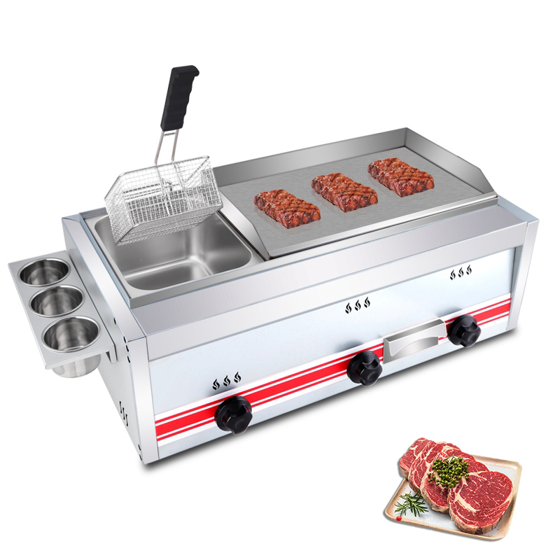 Mini Pancake Griddle - Commerciële roestvrijstalen gas teppanyaki bakplaat voor