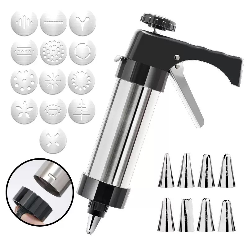 Churros Maker Gun - Multifunctionele aluminium koekjespersset, handmatige churrosmachine, koekjespersset,