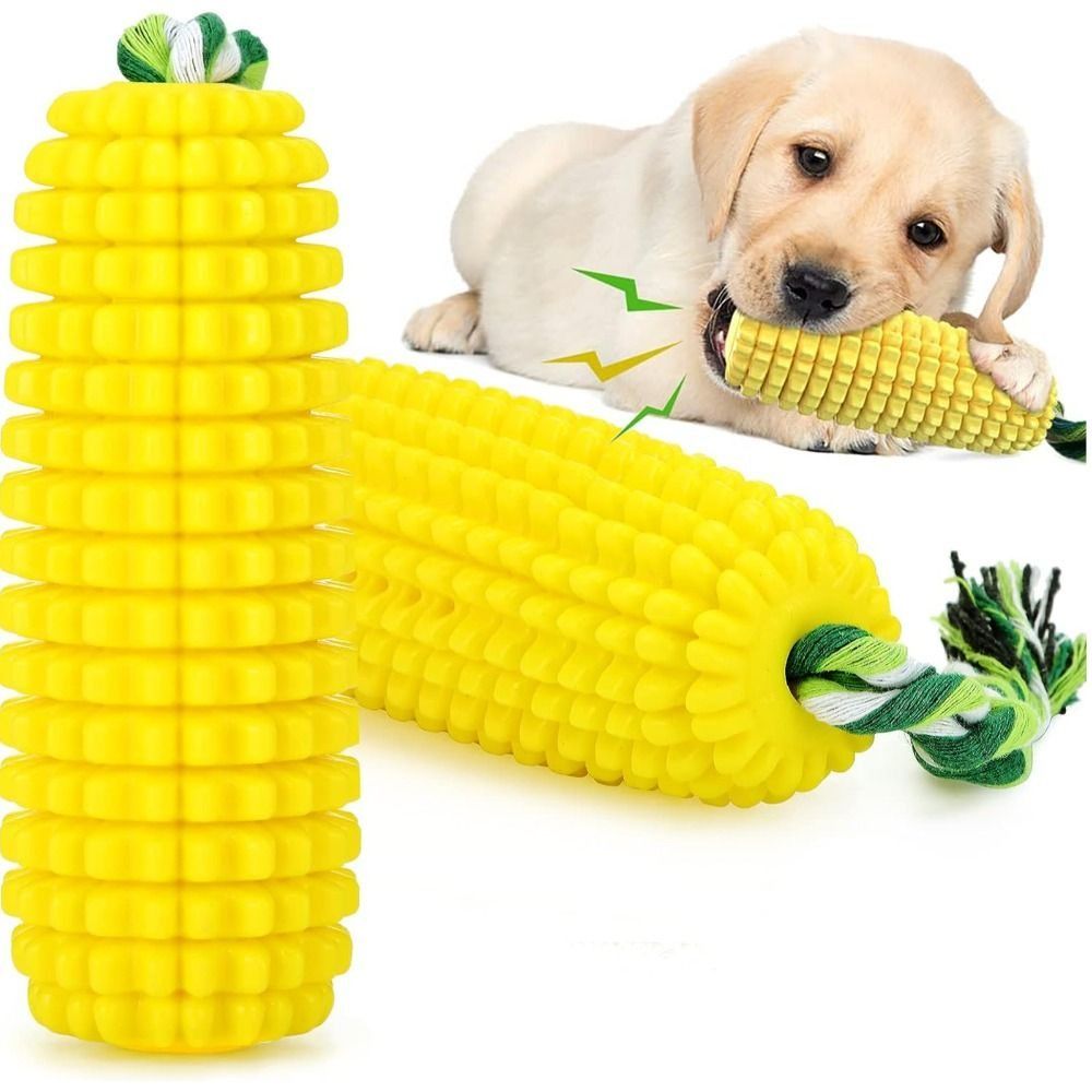 Corn Dog Stick - Stevige rubberen hondenspeeltje maïsstok ontwerp piepende