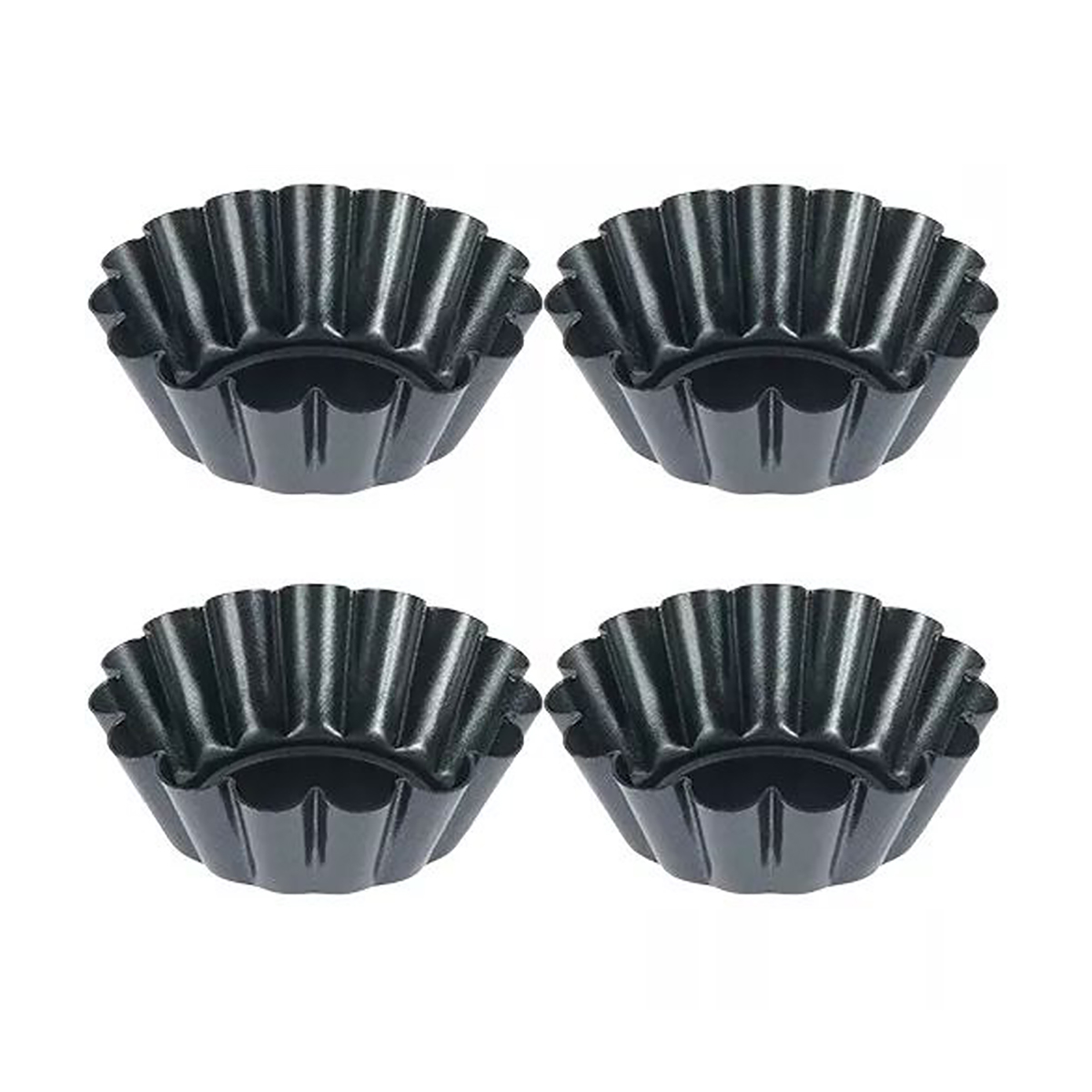 Egg Waffle Pan - 4 STKS Mini Ronde Anti-aanbak Taartpan