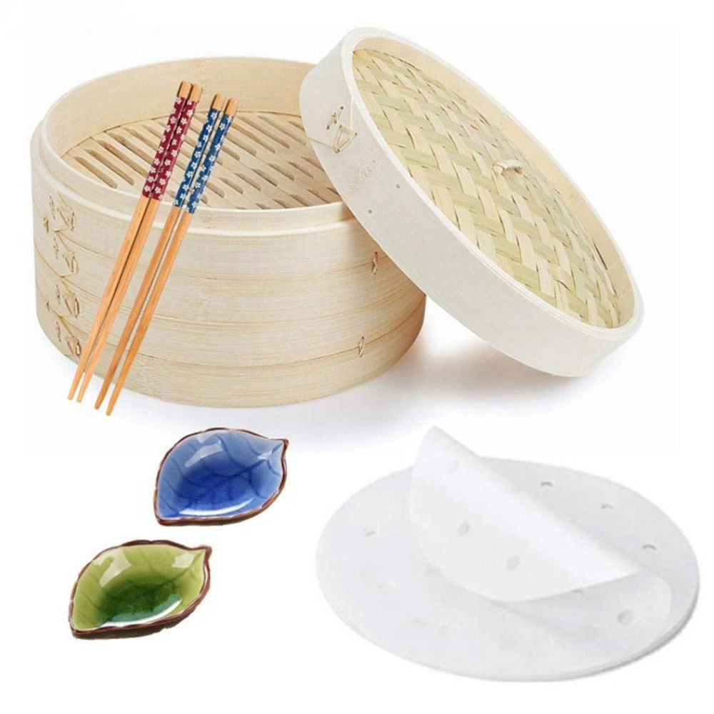 Bao Steamer Bamboo - Bamboe Stoomboot Mand Met Deksel Knoedel