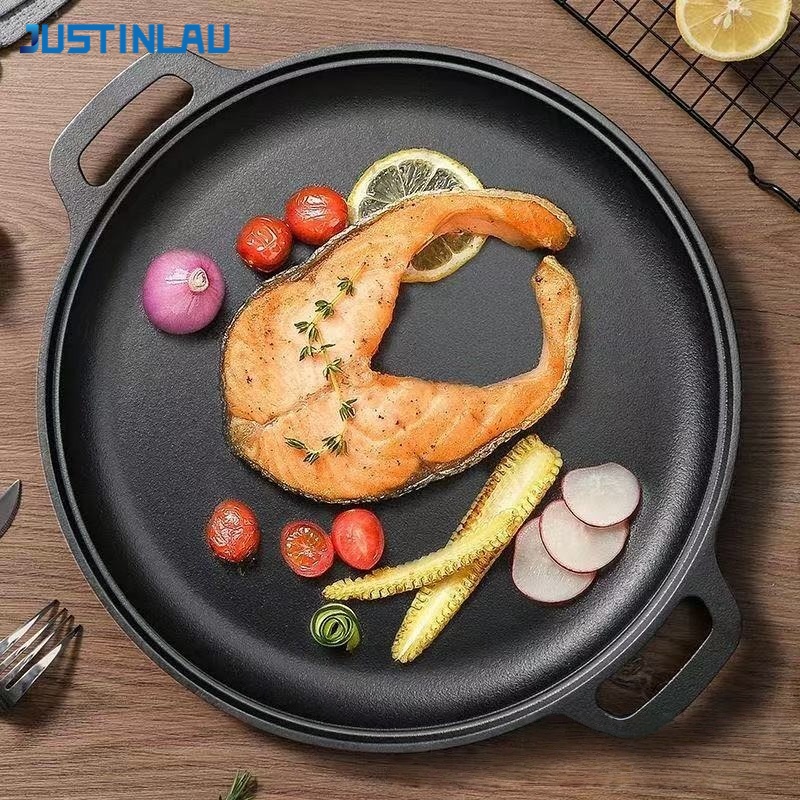 Mini Pancake Griddle - JUSTINLAU Dubbele Oorpannenpan Gietijzeren Eieren Steak