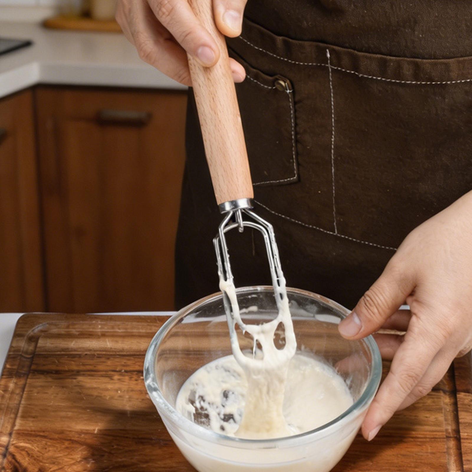 Danish Pancake Pan - Deense deegklopper van roestvrij staal, handmixer