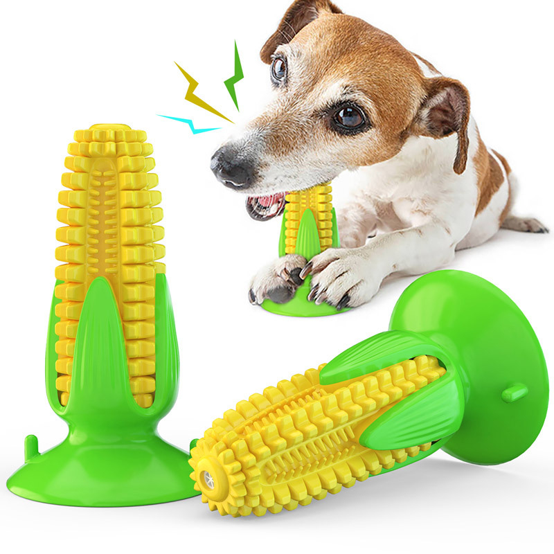 Corn Dog Stick - Hondenspeelgoed met zuignap en maïsvormige geluidsfunctie,