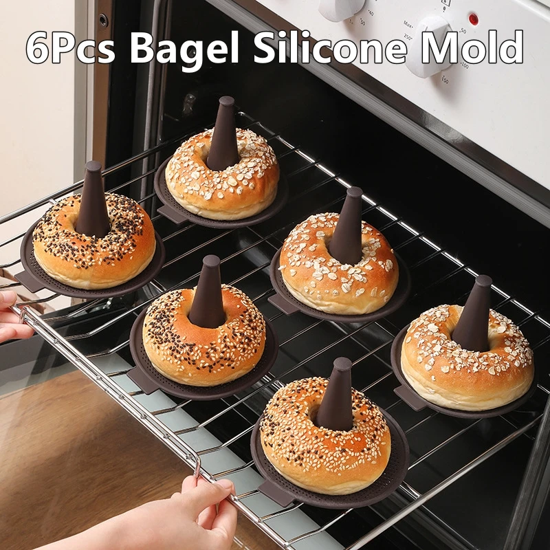 Donut Mold Silicone - 6 Stuks Bagel Gereedschap Siliconen Mal