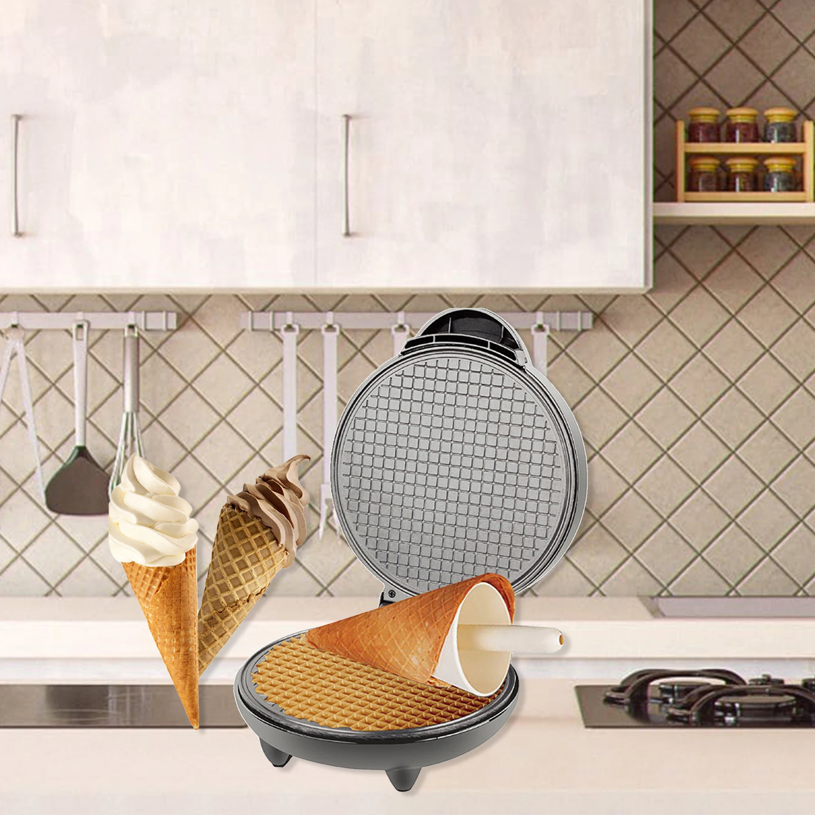 1200W Wafelijzer Anti-aanbak B - Waffle Cone Maker recensie en prijs