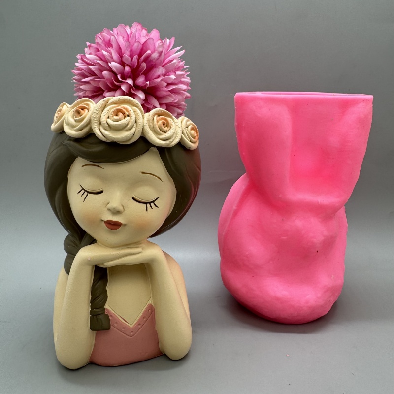 Schattig meisje bloempot silic - Potsticker Mold recensie en prijs