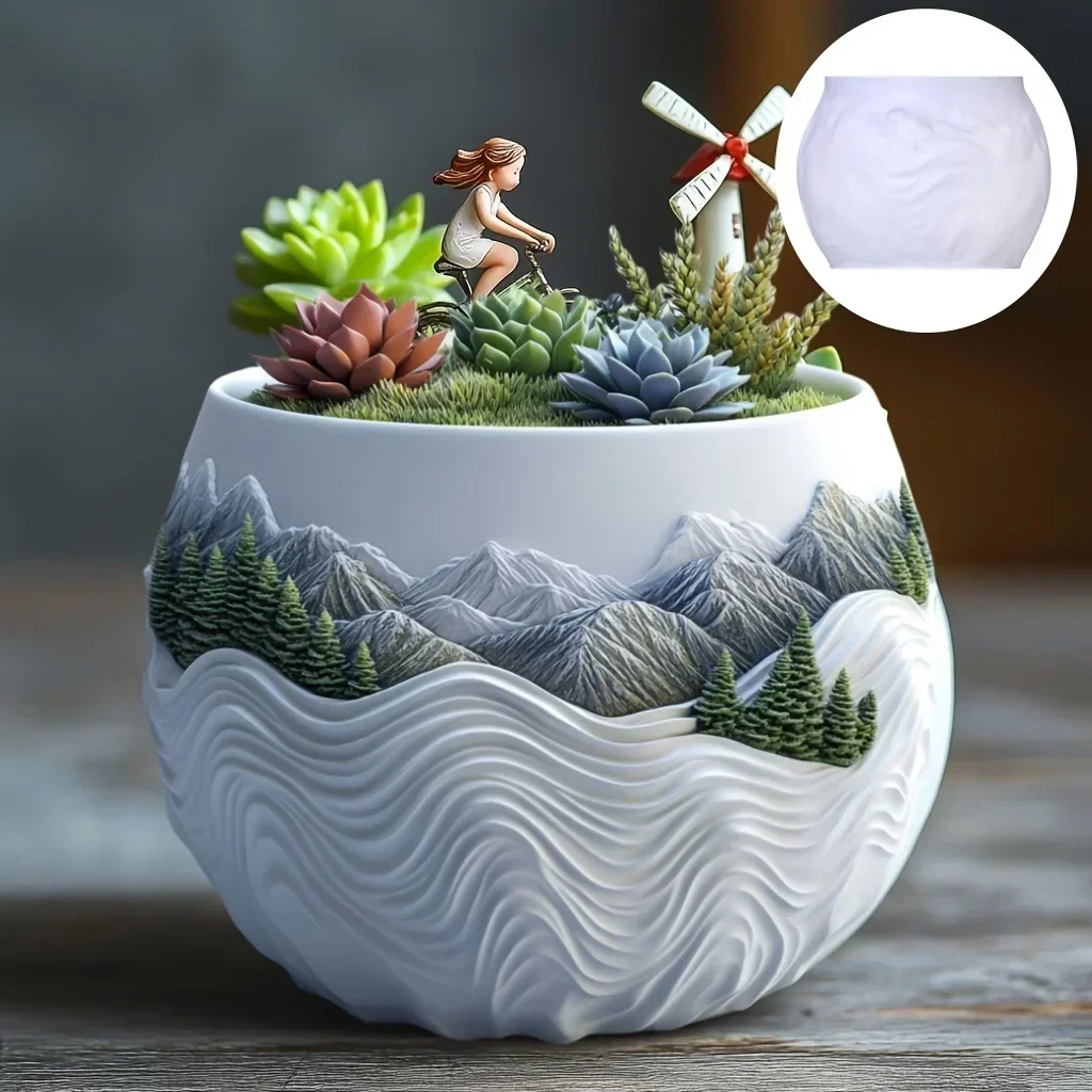 Bergrelief vetplant bloempot h - Potsticker Mold recensie en prijs